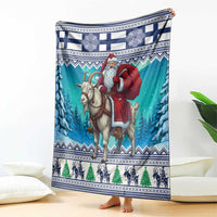 Finland Joulupukki Christmas Blanket Riding the Yule Goat - Wonder Print Shop