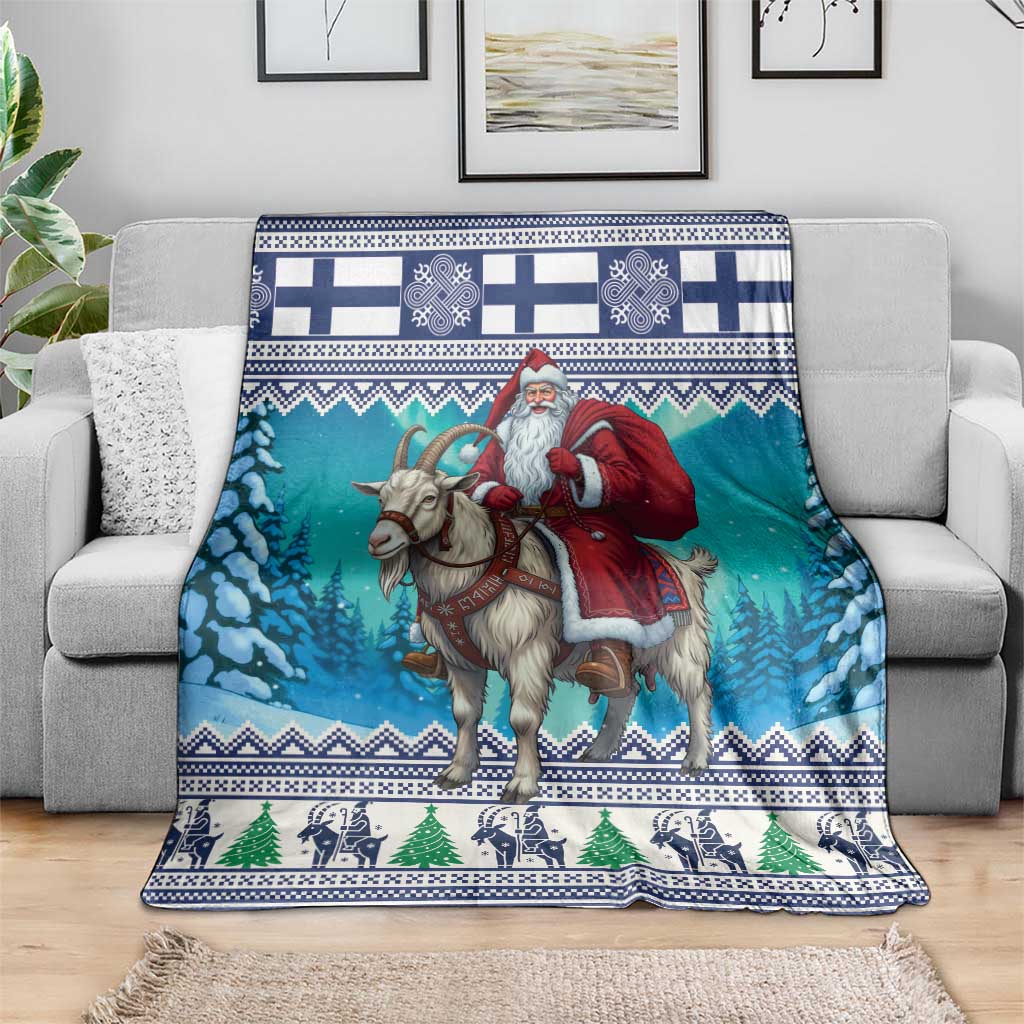 Finland Joulupukki Christmas Blanket Riding the Yule Goat - Wonder Print Shop