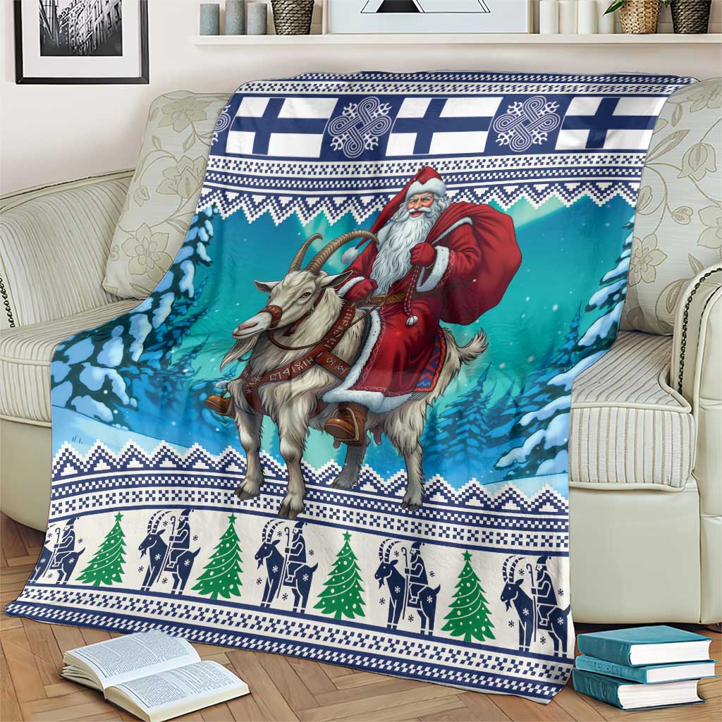 Finland Joulupukki Christmas Blanket Riding the Yule Goat - Wonder Print Shop