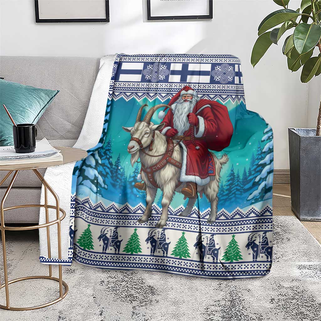 Finland Joulupukki Christmas Blanket Riding the Yule Goat - Wonder Print Shop