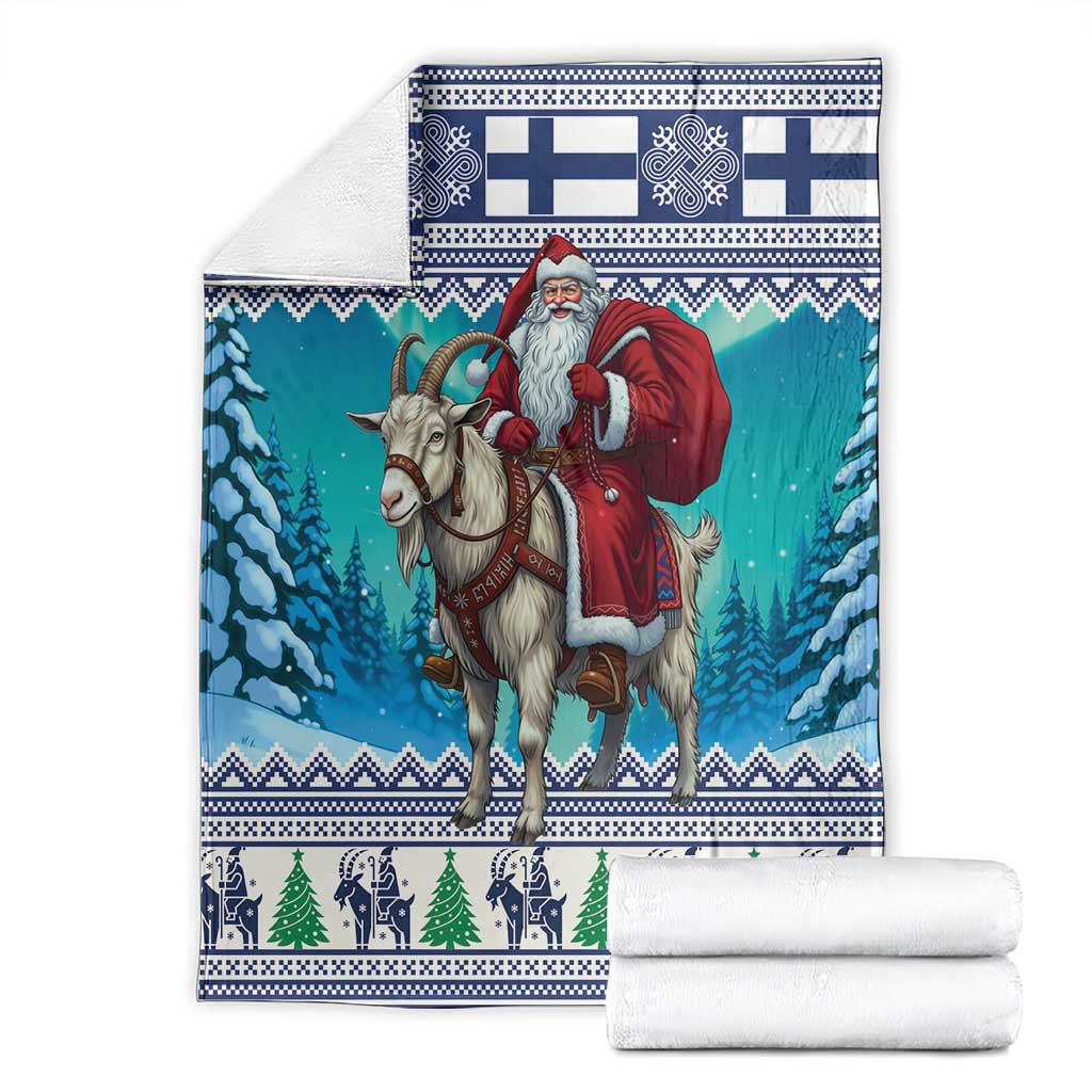 Finland Joulupukki Christmas Blanket Riding the Yule Goat - Wonder Print Shop