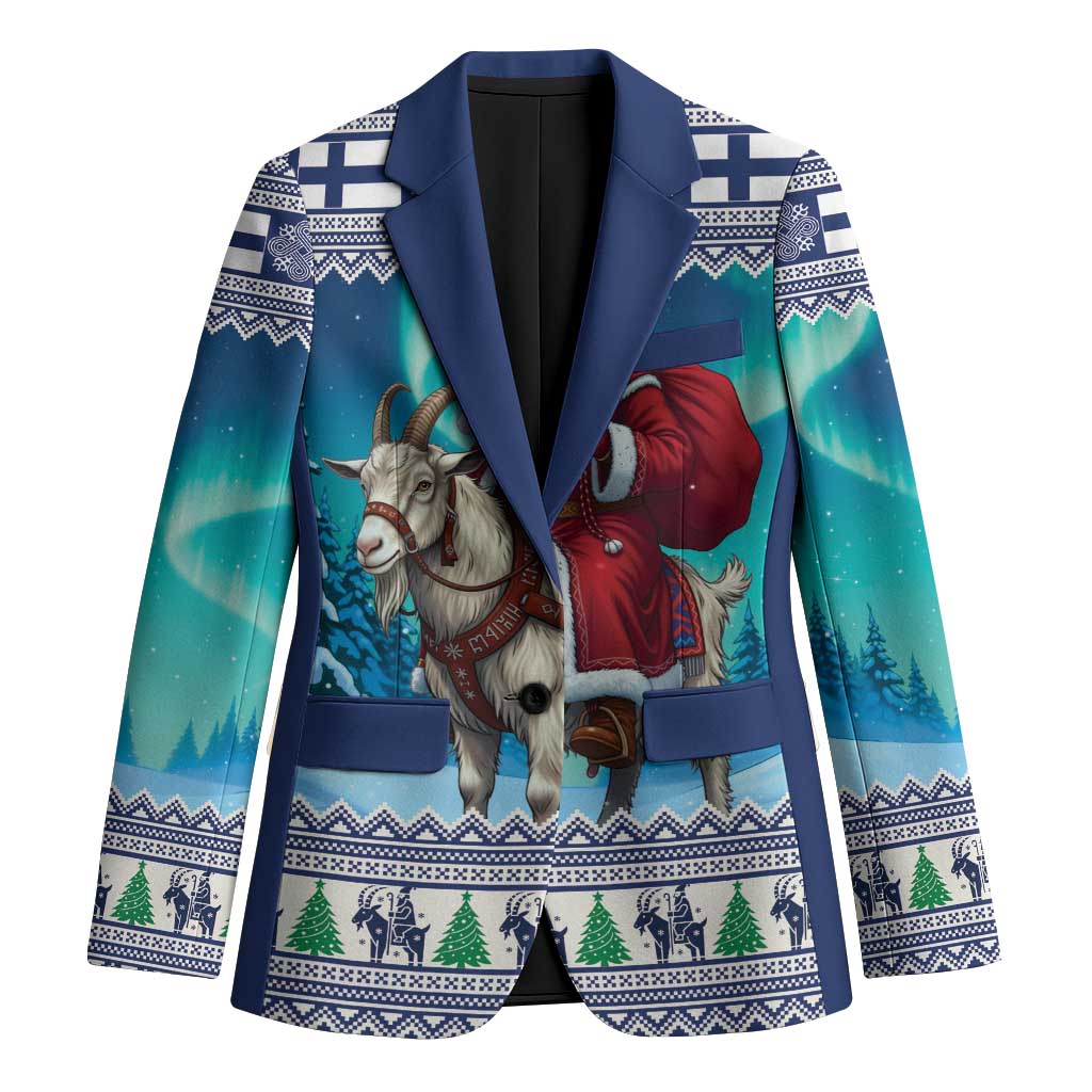 Finland Joulupukki Christmas Blazer Riding the Yule Goat - Wonder Print Shop