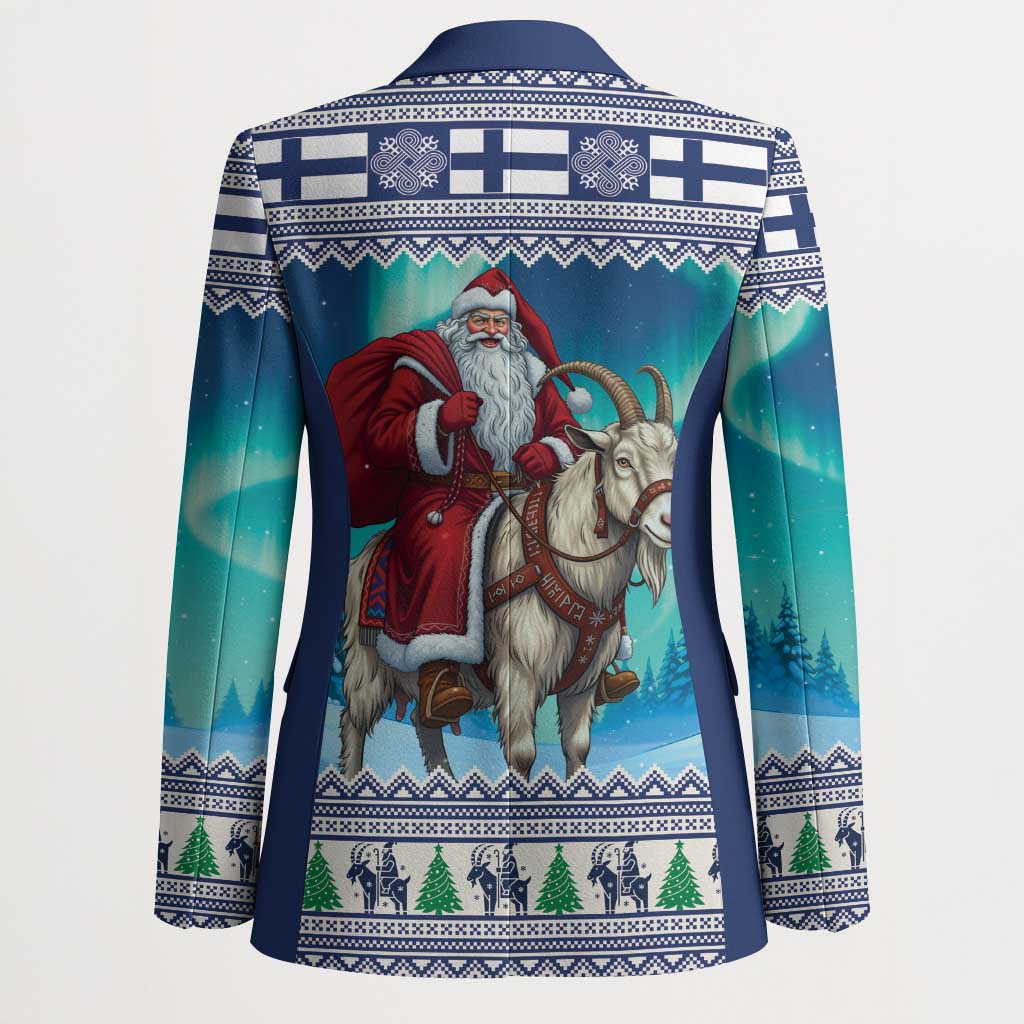 Finland Joulupukki Christmas Blazer Riding the Yule Goat - Wonder Print Shop