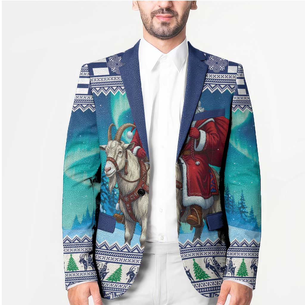Finland Joulupukki Christmas Blazer Riding the Yule Goat - Wonder Print Shop