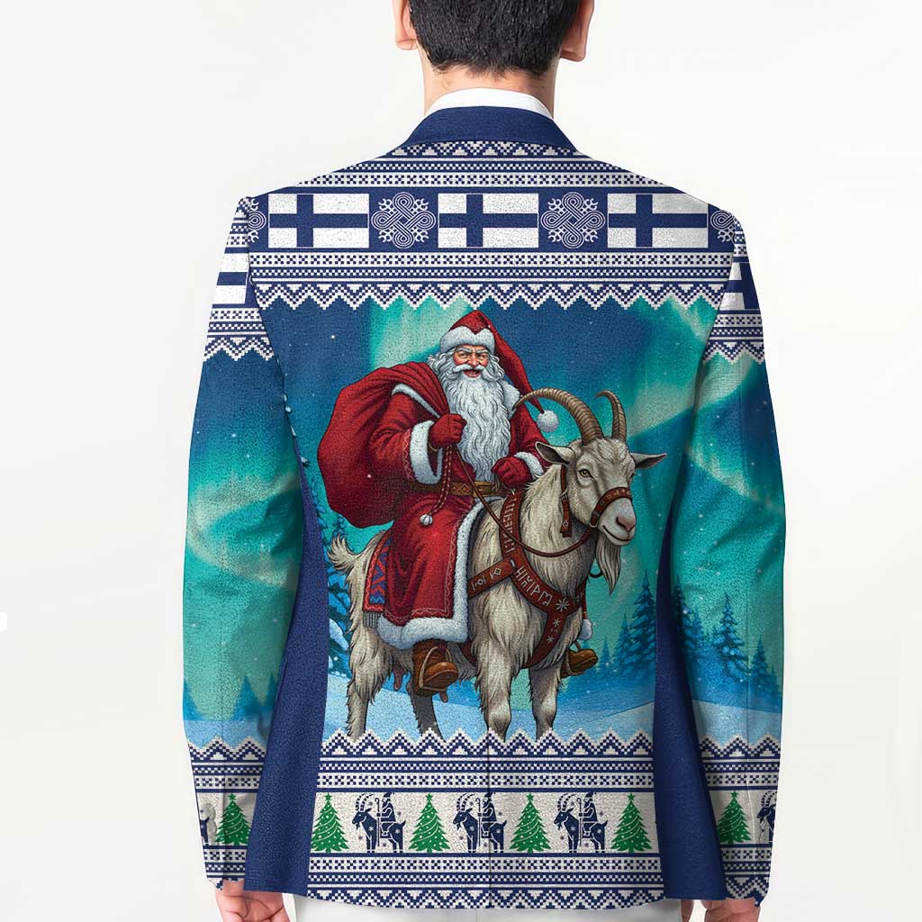 Finland Joulupukki Christmas Blazer Riding the Yule Goat - Wonder Print Shop