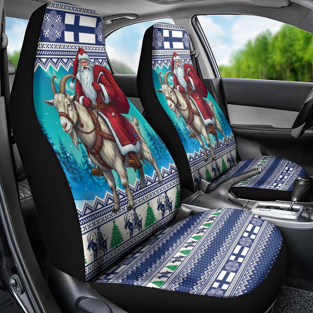 Finland Joulupukki Christmas Car Seat Cover Riding the Yule Goat - Wonder Print Shop