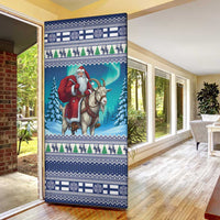 Finland Joulupukki Christmas Door Cover Riding the Yule Goat - Wonder Print Shop