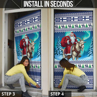 Finland Joulupukki Christmas Door Cover Riding the Yule Goat - Wonder Print Shop