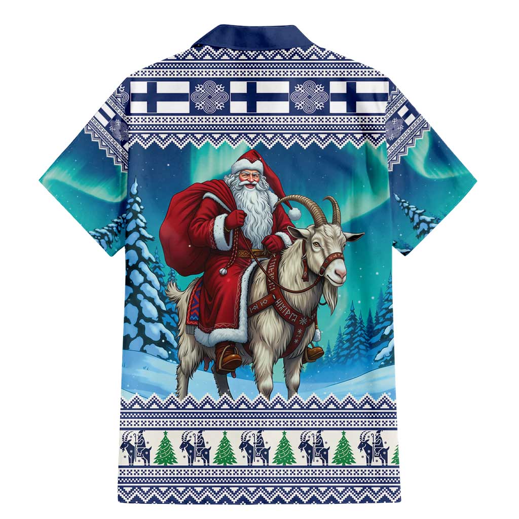Finland Joulupukki Christmas Family Matching Mermaid Dress and Hawaiian Shirt Riding the Yule Goat - Wonder Print Shop