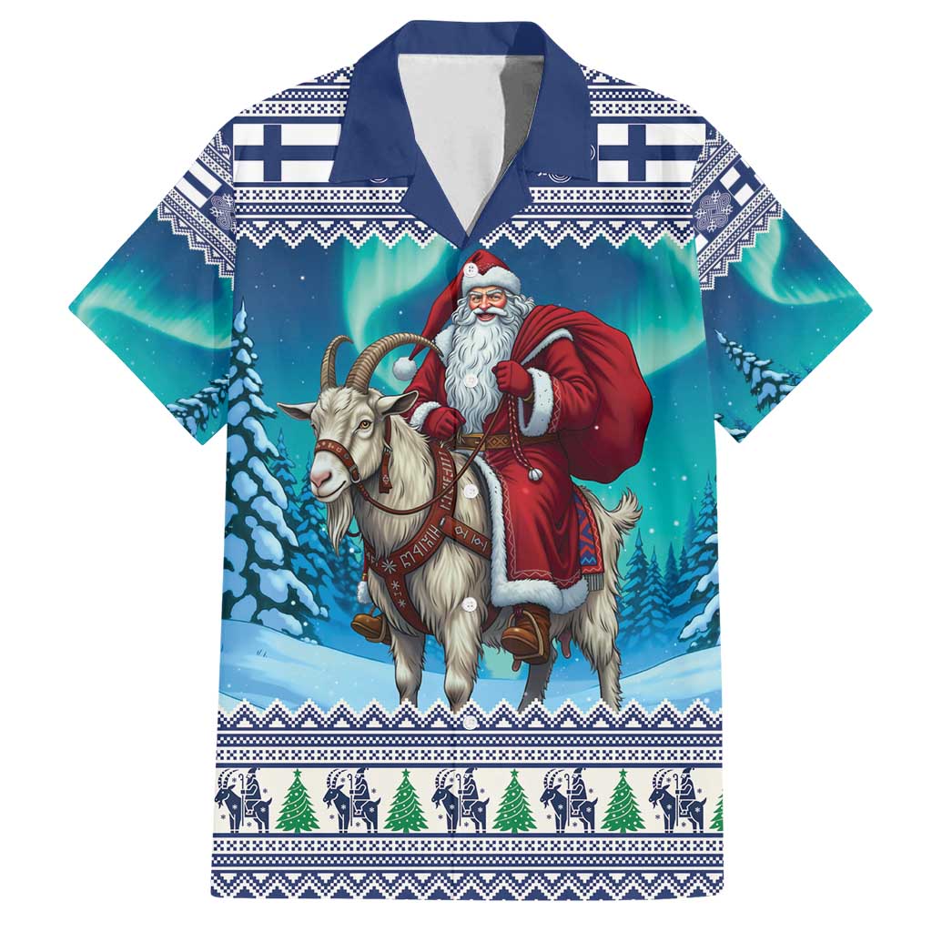 Finland Joulupukki Christmas Family Matching Puletasi and Hawaiian Shirt Riding the Yule Goat - Wonder Print Shop