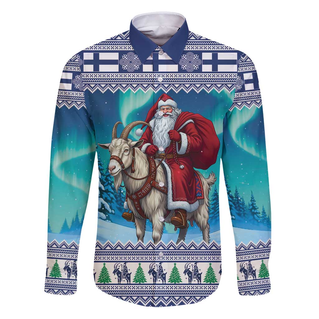 Finland Joulupukki Christmas Family Matching Puletasi and Hawaiian Shirt Riding the Yule Goat - Wonder Print Shop