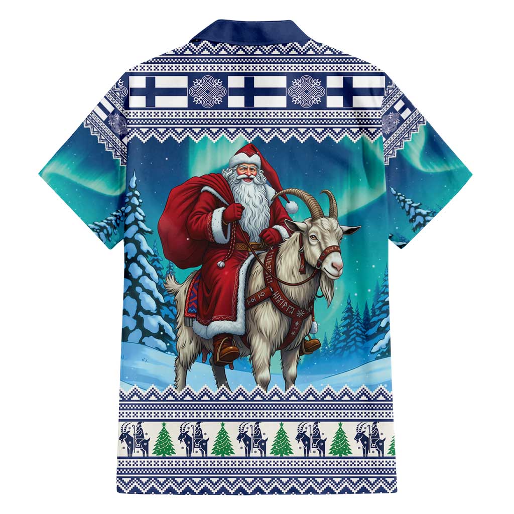 Finland Joulupukki Christmas Family Matching Summer Maxi Dress and Hawaiian Shirt Riding the Yule Goat - Wonder Print Shop
