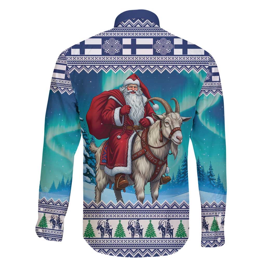 Finland Joulupukki Christmas Family Matching Summer Maxi Dress and Hawaiian Shirt Riding the Yule Goat - Wonder Print Shop