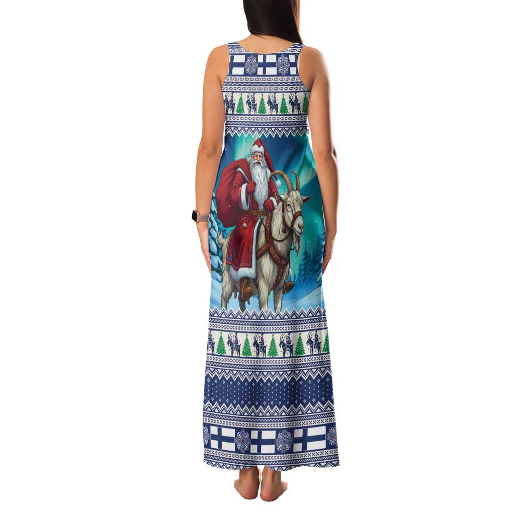 Finland Joulupukki Christmas Family Matching Tank Maxi Dress and Hawaiian Shirt Riding the Yule Goat - Wonder Print Shop