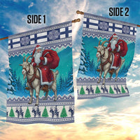 Finland Joulupukki Christmas Garden Flag Riding the Yule Goat - Wonder Print Shop