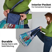 Finland Joulupukki Christmas Grocery Bag Riding the Yule Goat - Wonder Print Shop