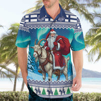 Finland Joulupukki Christmas Hawaiian Shirt Riding the Yule Goat - Wonder Print Shop