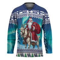 Finland Joulupukki Christmas Hockey Jersey Riding the Yule Goat - Wonder Print Shop