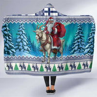 Finland Joulupukki Christmas Hooded Blanket Riding the Yule Goat - Wonder Print Shop