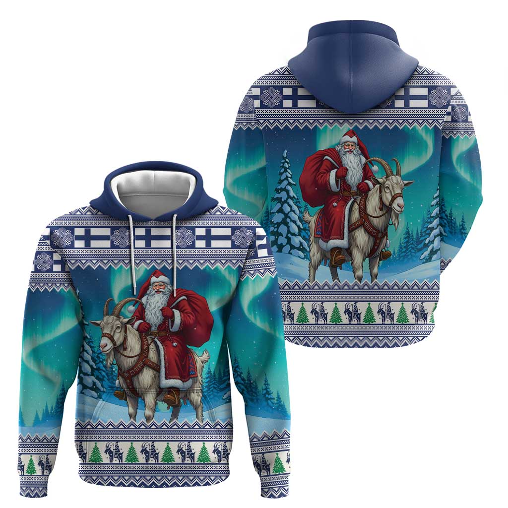Finland Joulupukki Christmas Hoodie Riding the Yule Goat - Wonder Print Shop