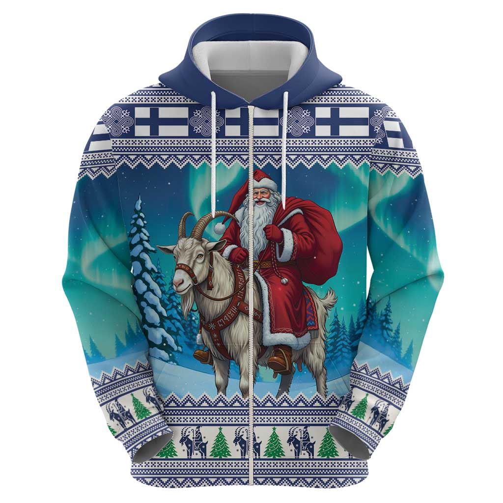 Finland Joulupukki Christmas Hoodie Riding the Yule Goat - Wonder Print Shop