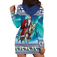 Finland Joulupukki Christmas Hoodie Dress Riding the Yule Goat - Wonder Print Shop