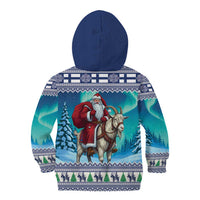 Finland Joulupukki Christmas Kid Hoodie Riding the Yule Goat - Wonder Print Shop