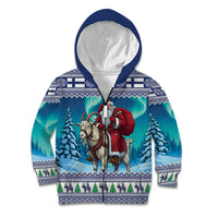 Finland Joulupukki Christmas Kid Hoodie Riding the Yule Goat - Wonder Print Shop
