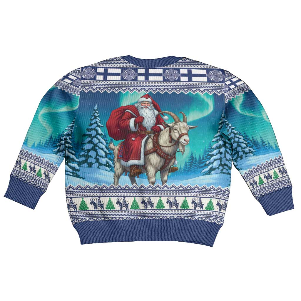 Finland Joulupukki Christmas Kid Ugly Christmas Sweater Riding the Yule Goat - Wonder Print Shop