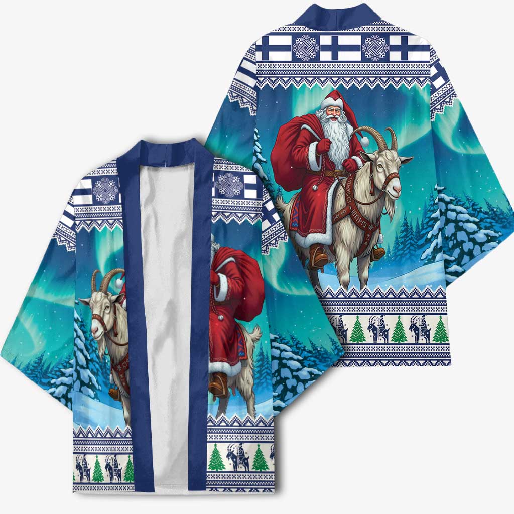 Finland Joulupukki Christmas Kimono Riding the Yule Goat - Wonder Print Shop