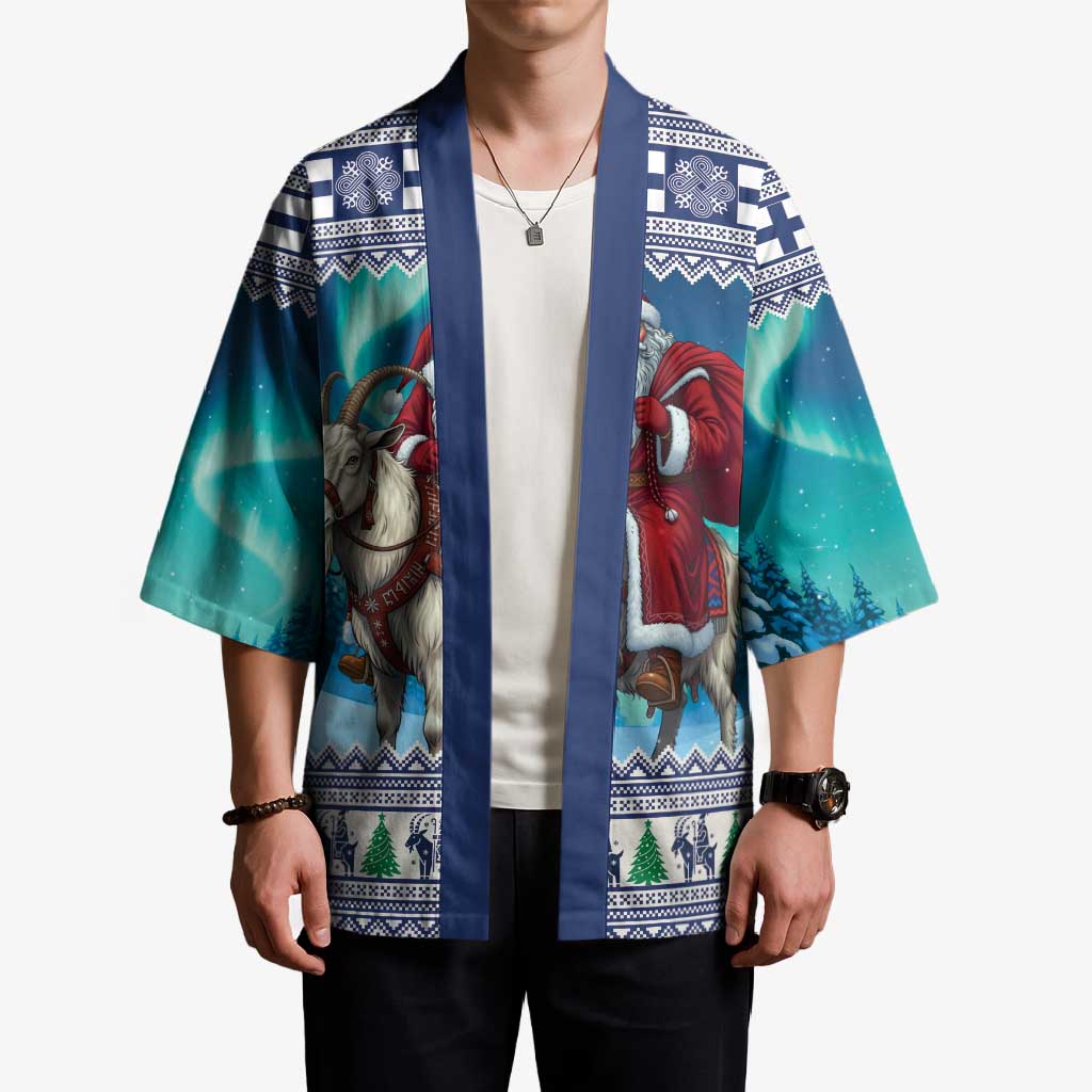 Finland Joulupukki Christmas Kimono Riding the Yule Goat - Wonder Print Shop