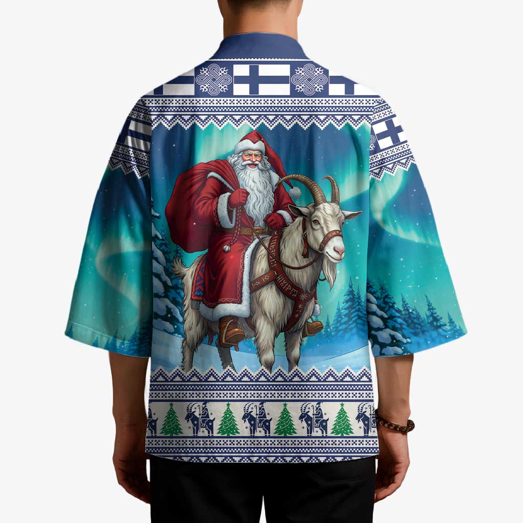 Finland Joulupukki Christmas Kimono Riding the Yule Goat - Wonder Print Shop
