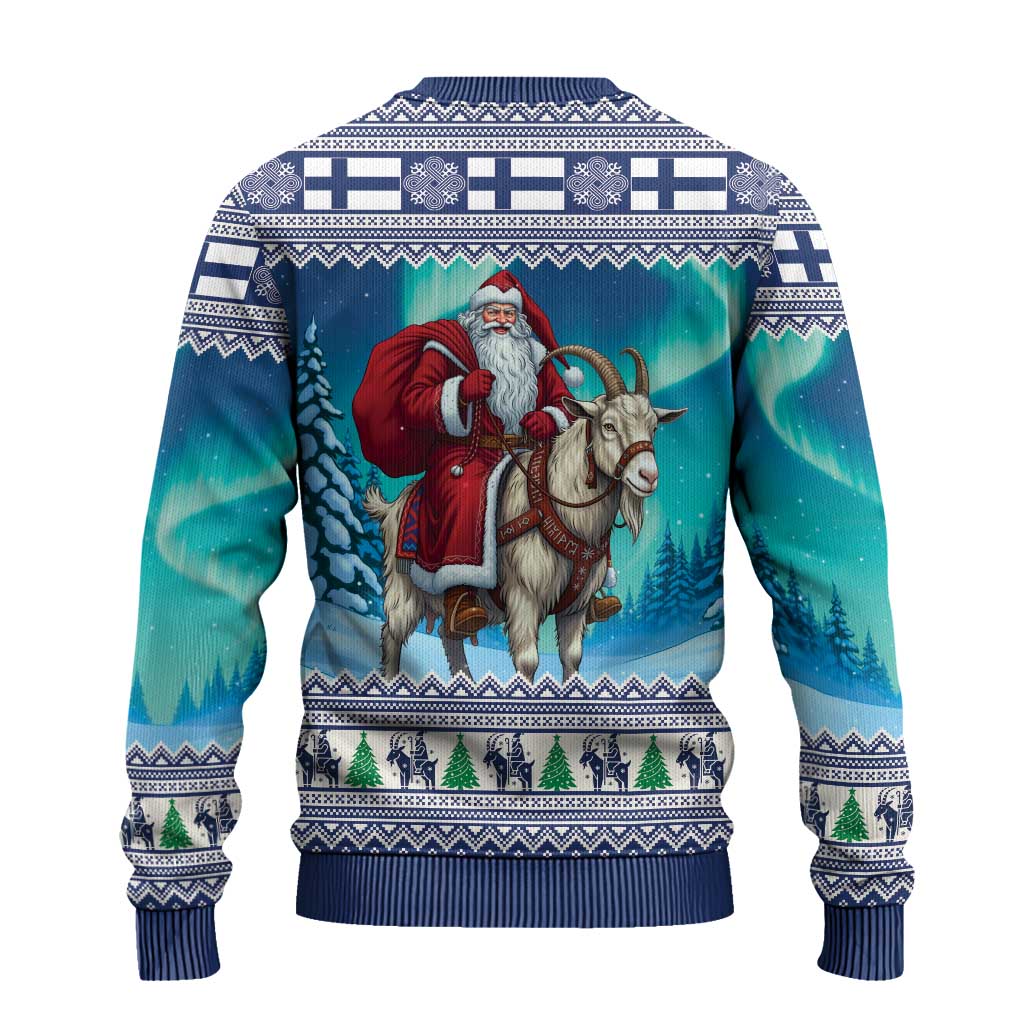 Finland Joulupukki Christmas Ugly Christmas Sweater Riding the Yule Goat - Wonder Print Shop