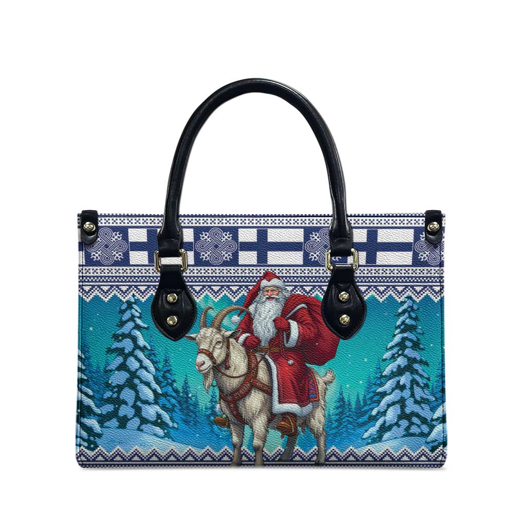 Finland Joulupukki Christmas Leather Bag Riding the Yule Goat - Wonder Print Shop