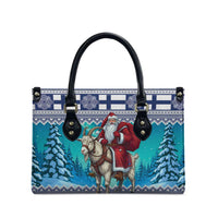 Finland Joulupukki Christmas Leather Bag Riding the Yule Goat - Wonder Print Shop