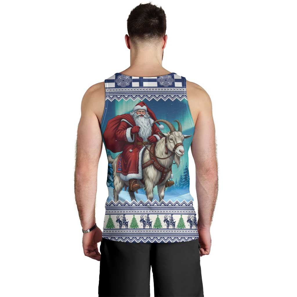 Finland Joulupukki Christmas Men Tank Top Riding the Yule Goat - Wonder Print Shop