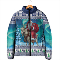 Finland Joulupukki Christmas Padded Jacket Riding the Yule Goat - Wonder Print Shop