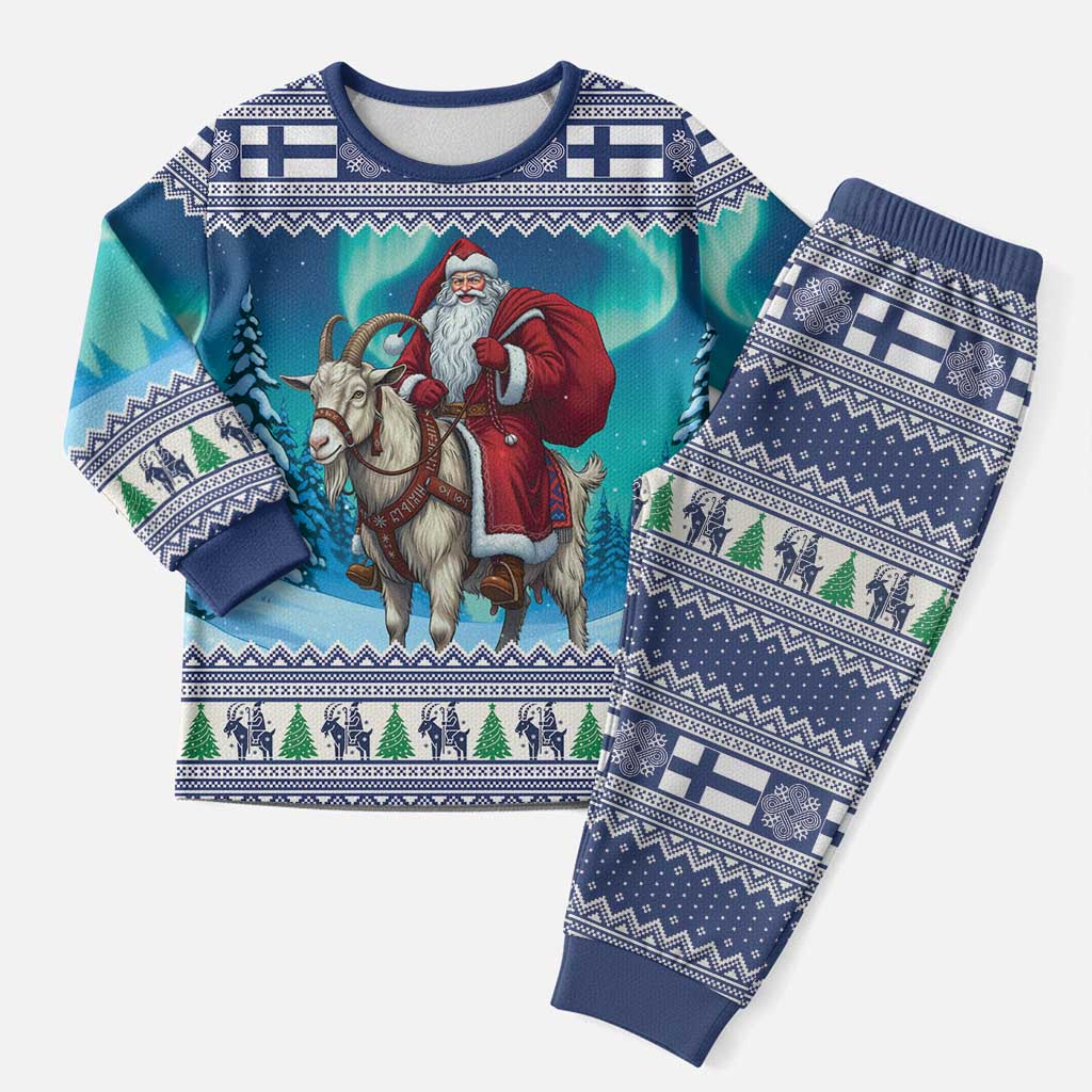 Finland Joulupukki Christmas Pajama Set Riding the Yule Goat - Wonder Print Shop