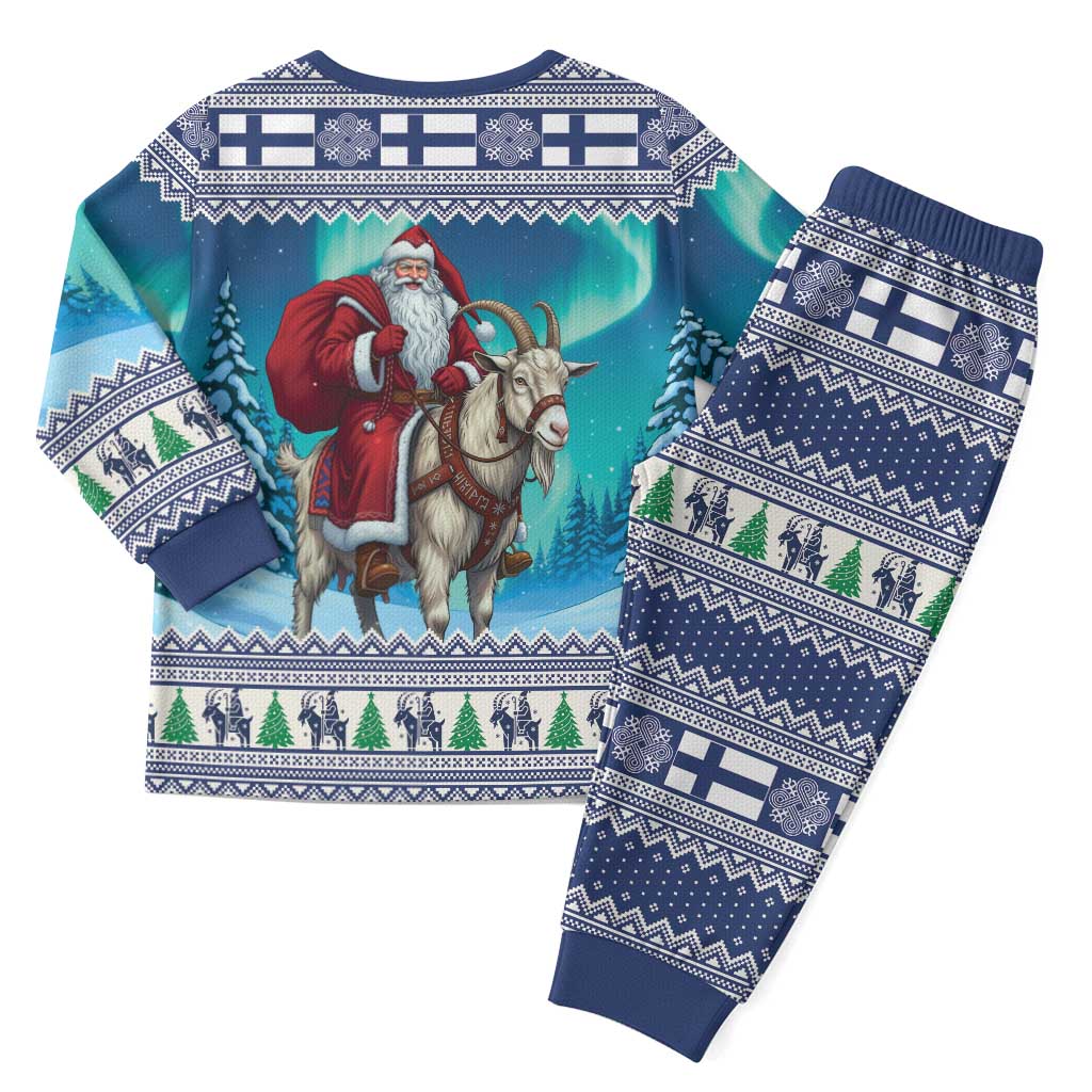 Finland Joulupukki Christmas Pajama Set Riding the Yule Goat - Wonder Print Shop