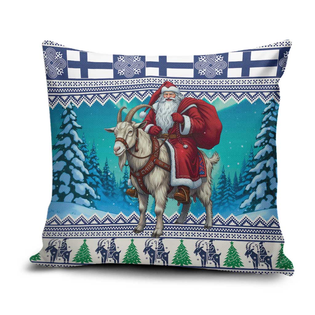 Finland Joulupukki Christmas Pillow Cover Riding the Yule Goat - Wonder Print Shop