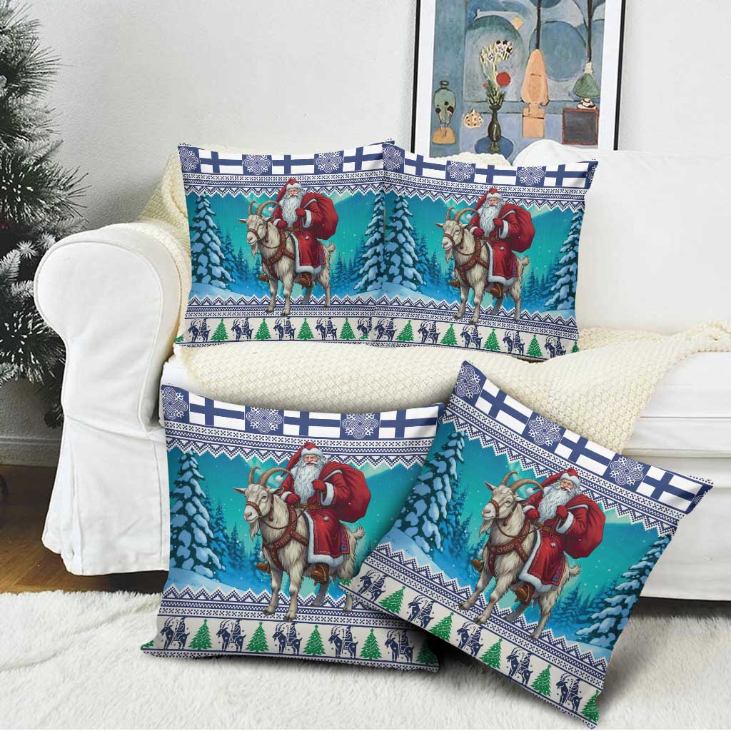 Finland Joulupukki Christmas Pillow Cover Riding the Yule Goat - Wonder Print Shop