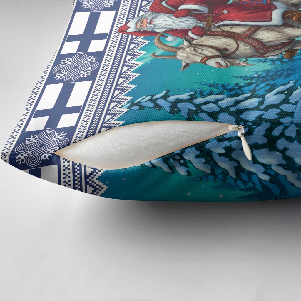 Finland Joulupukki Christmas Pillow Cover Riding the Yule Goat - Wonder Print Shop