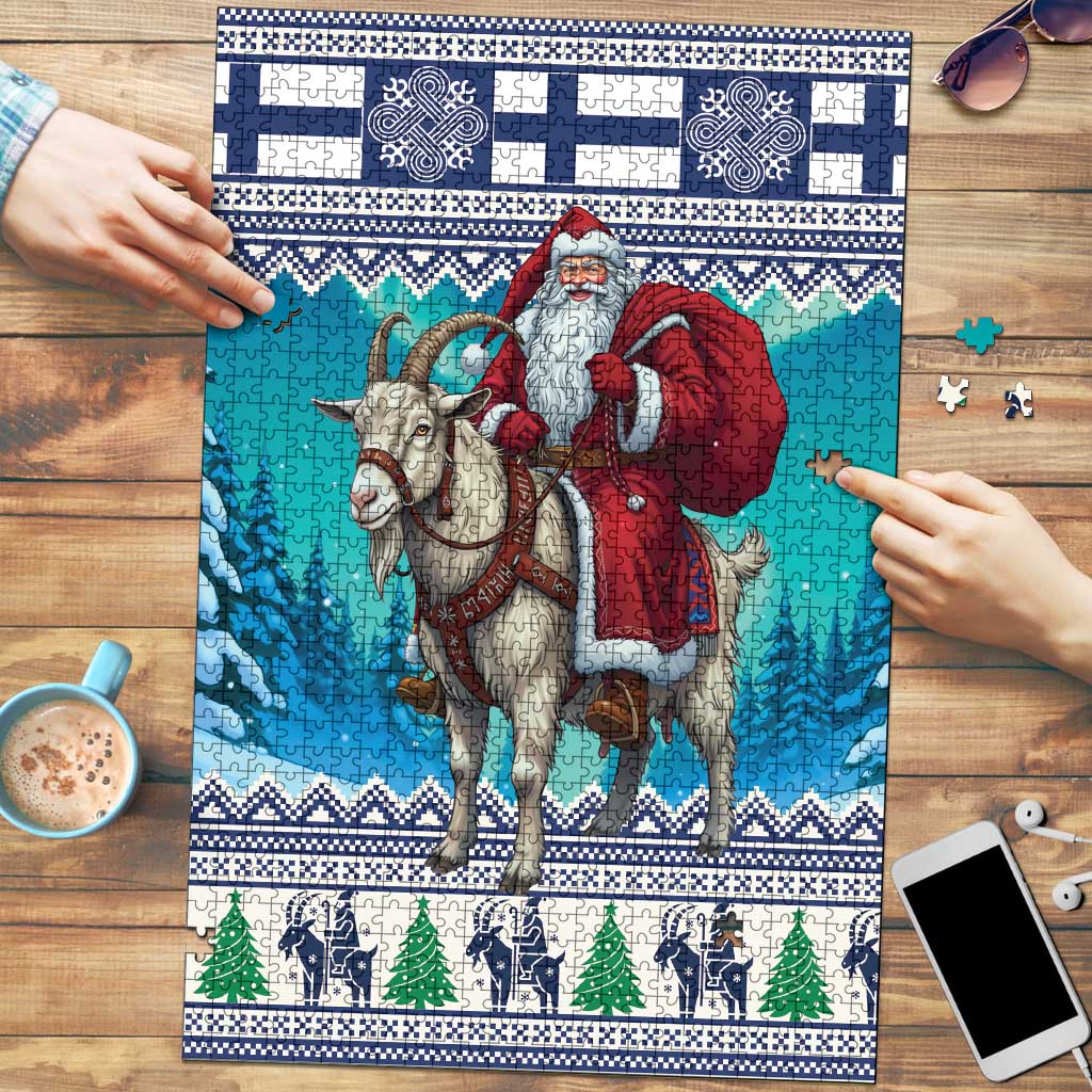 Finland Joulupukki Christmas Puzzle Riding the Yule Goat - Wonder Print Shop