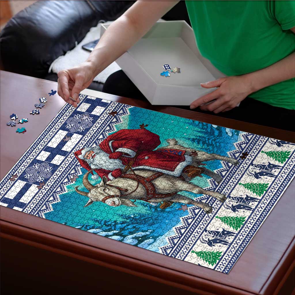 Finland Joulupukki Christmas Puzzle Riding the Yule Goat - Wonder Print Shop