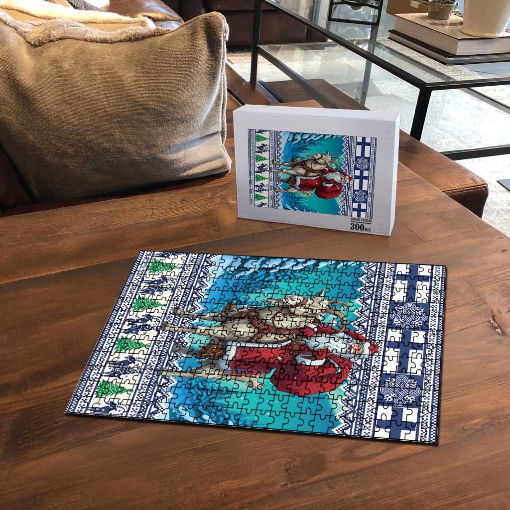 Finland Joulupukki Christmas Puzzle Riding the Yule Goat - Wonder Print Shop