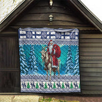 Finland Joulupukki Christmas Quilt Riding the Yule Goat - Wonder Print Shop