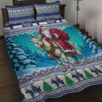 Finland Joulupukki Christmas Quilt Bed Set Riding the Yule Goat - Wonder Print Shop