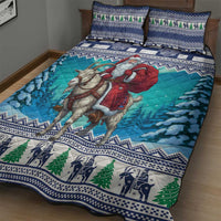Finland Joulupukki Christmas Quilt Bed Set Riding the Yule Goat - Wonder Print Shop