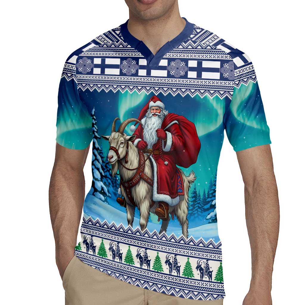 Finland Joulupukki Christmas Rugby Jersey Riding the Yule Goat - Wonder Print Shop