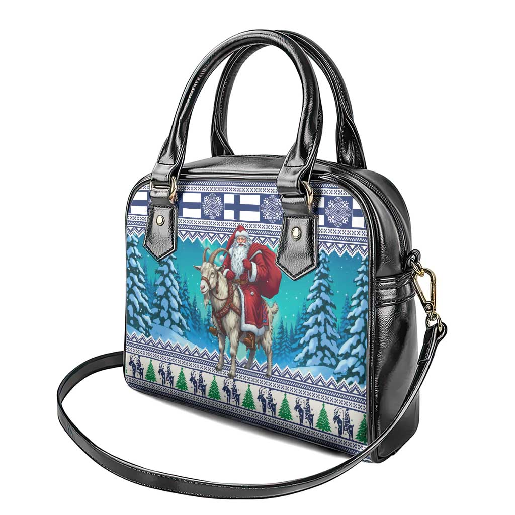 Finland Joulupukki Christmas Shoulder Handbag Riding the Yule Goat - Wonder Print Shop